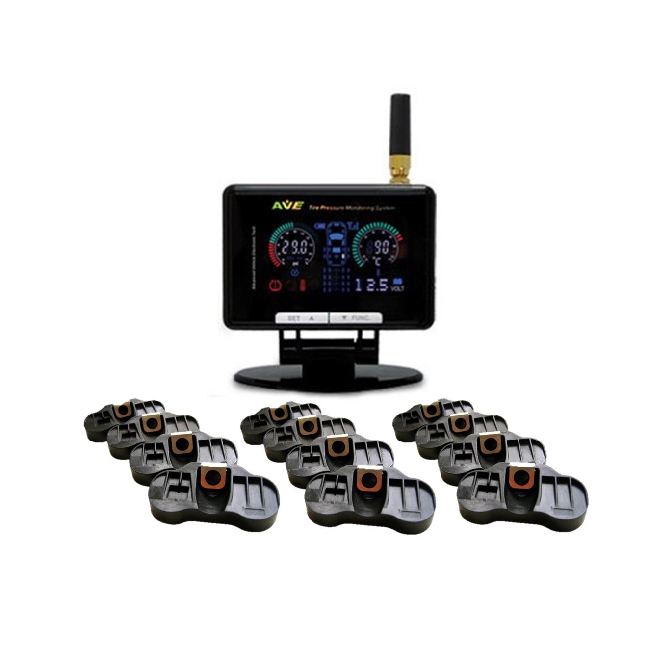 Truck 6-12 Wheel Tire Pressure Monitoring System (TPMS) High-End Tire Gauges for Efficient Vehicle Maintenance
