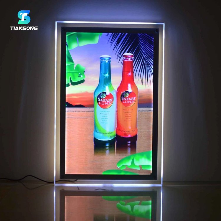 Menu Display Light Box Super Slim Crystal Lightbox Custom Ultra Thin Aluminum Exhibition Lightbox