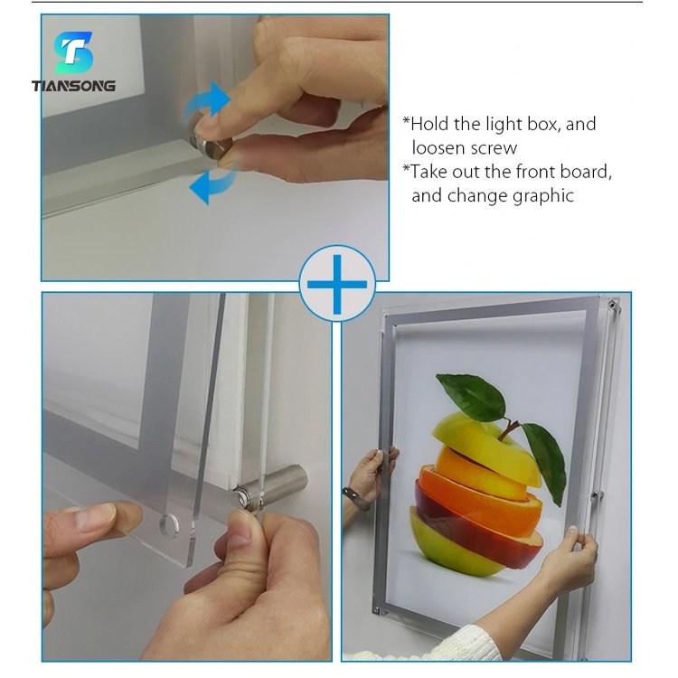 Menu Display Light Box Super Slim Crystal Lightbox Custom Ultra Thin Aluminum Exhibition Lightbox