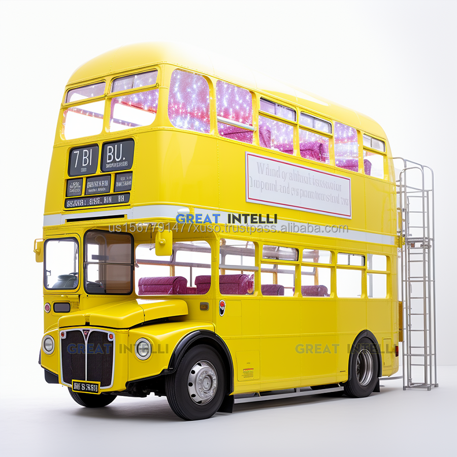 Double Decker Electric Food Bus Truck Mobile Outdoor Water Prefabricated Cafe Restaurant for Sale-Kiosk Trailer