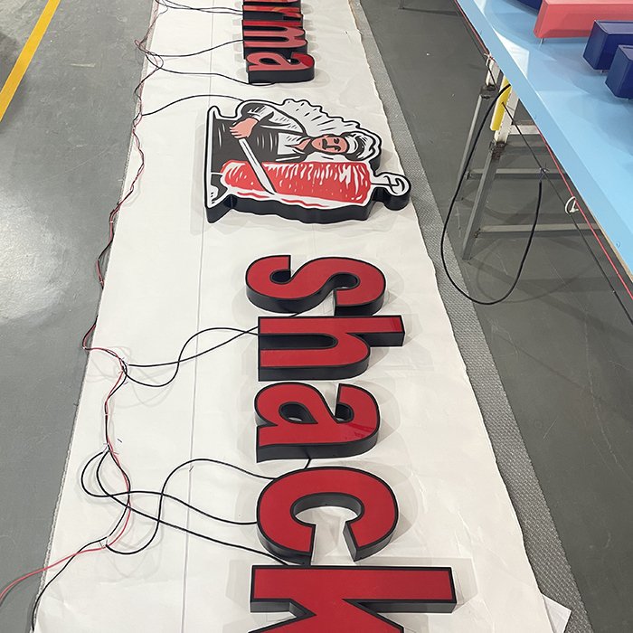 Advertising Stainless Steel Frontlit Outdoor Letters 3d Acrylic Channel Letter Signs Face Illuminated Letters Signs