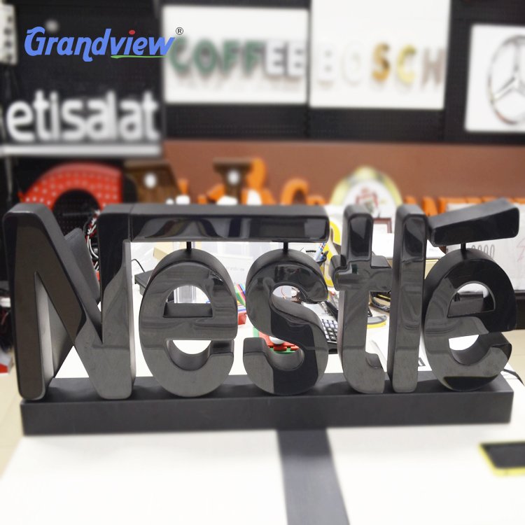 Custom Door Open Signs Free Standing Display Stainless Steel Frontlit 26 Letter Alphabet Letter Signage 3D Channel LetterSign
