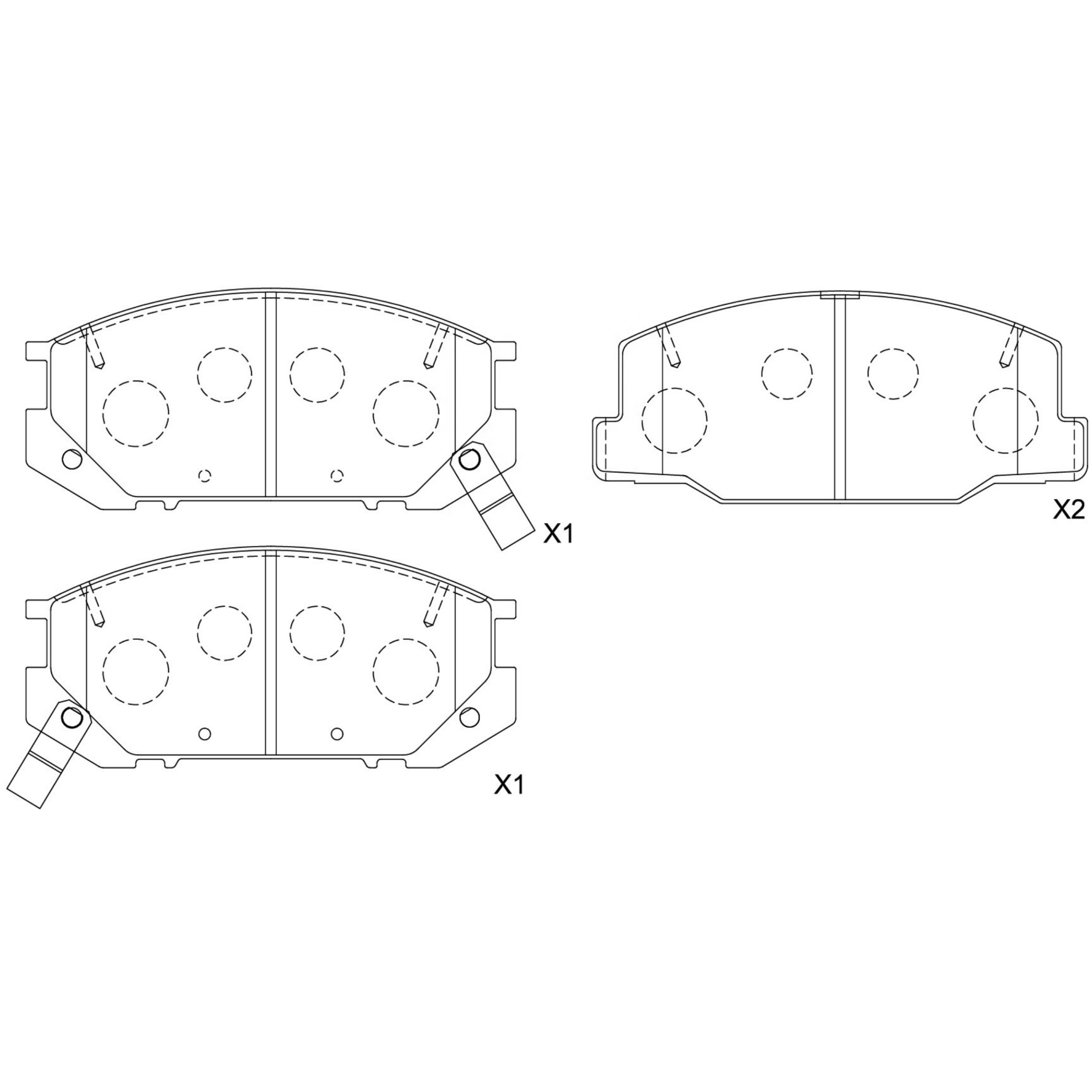 High Performance Factory Auto Parts Brake Pads (Pastillas De Freno) OEM Disc D616/D527/D500/D209 Is Front Axle Brake for TOYOTA