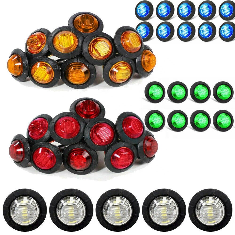 3/4 Inch Side Marker Light Led Red, Side Marker Lights for Truck, Side Marker Lights for Truck Car Bus Trailer Car Suv