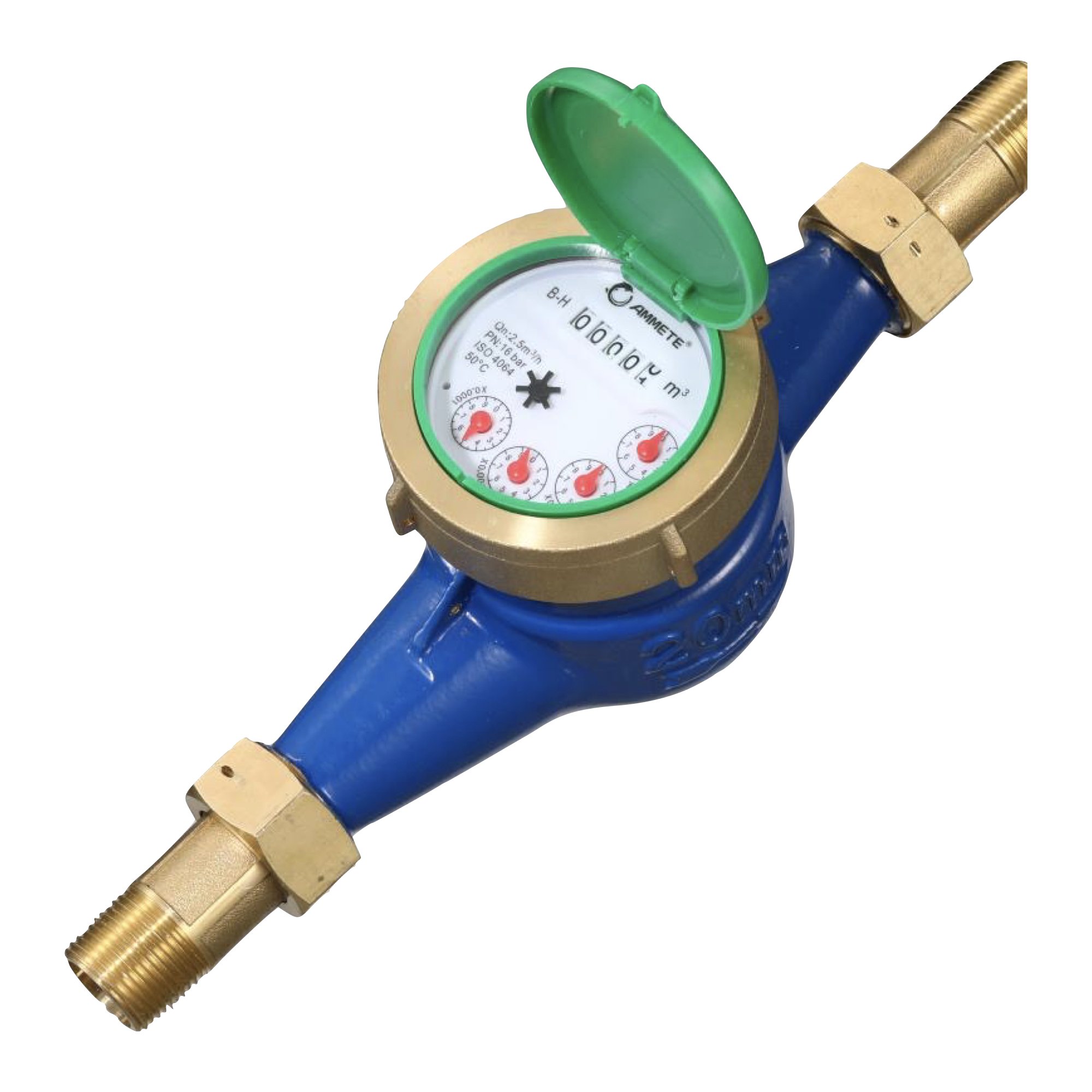 Water Flow Rate Meter Hot Water Meter Multi Jet Dry Water Meter 1/2'' DN15 Digital Water Flow Meter
