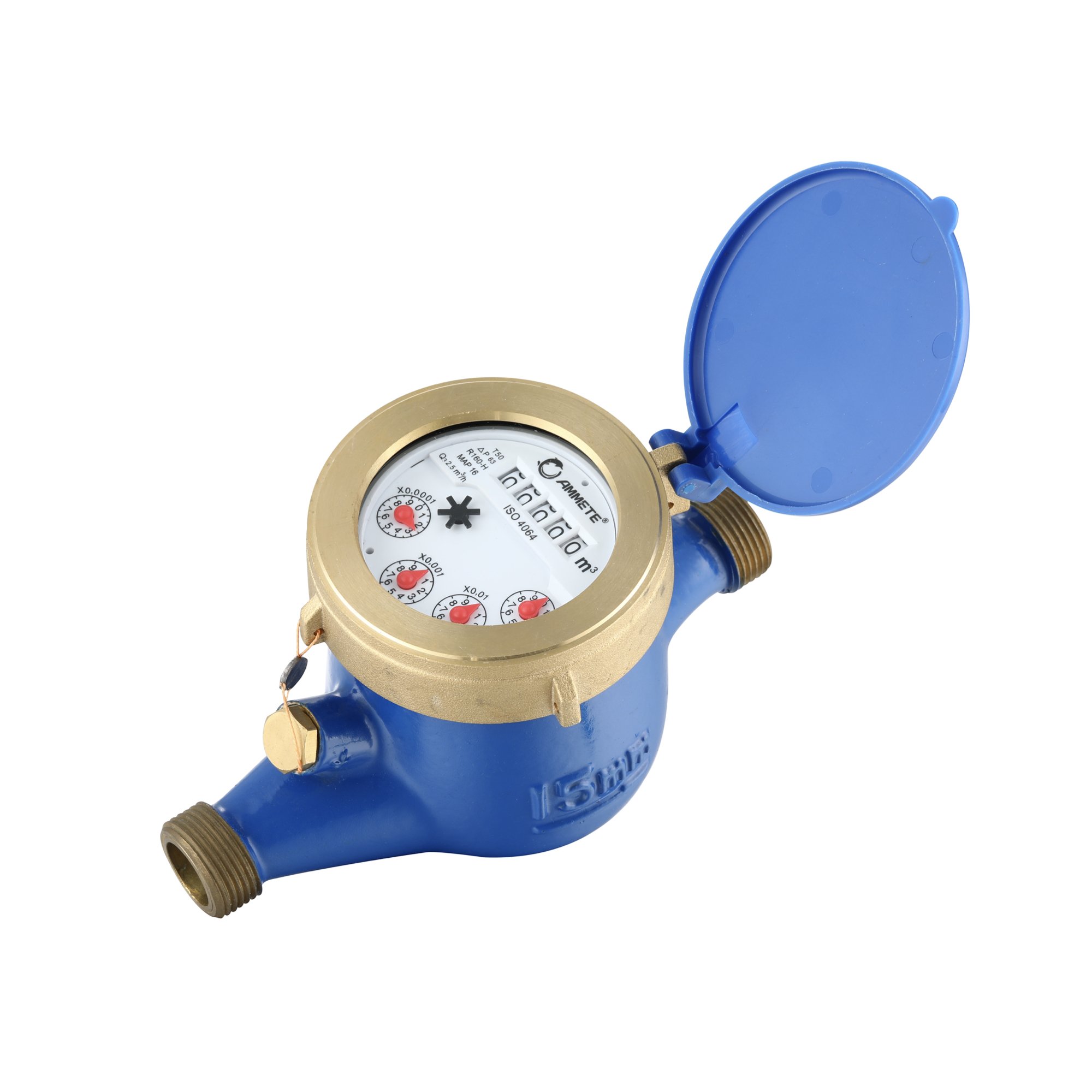 Water Flow Rate Meter Hot Water Meter Multi Jet Dry Water Meter 1/2'' DN15 Digital Water Flow Meter