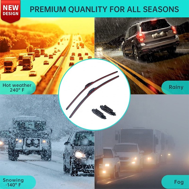 KCTION Winter Sales Windscreen K-770 Red PC Board Inner Grooves Frameless 16 Adapters Multi Function Car Windscreen Wipers