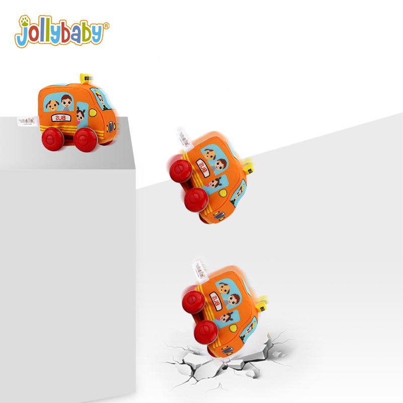 Jollybaby Police Cars Baby Mini Toy Soft Vehicles Pull-Back Racing Baby Plush Stuffed Car Toys for Children Kids