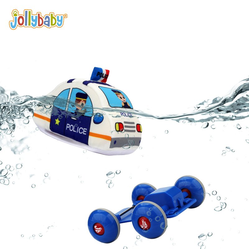 Jollybaby Police Cars Baby Mini Toy Soft Vehicles Pull-Back Racing Baby Plush Stuffed Car Toys for Children Kids