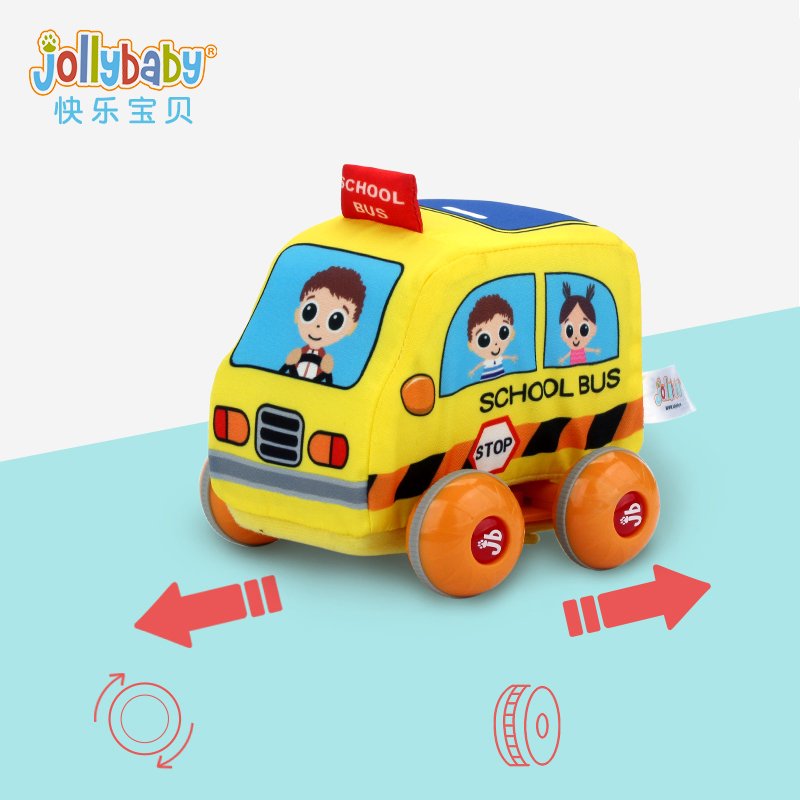 Jollybaby Police Cars Baby Mini Toy Soft Vehicles Pull-Back Racing Baby Plush Stuffed Car Toys for Children Kids