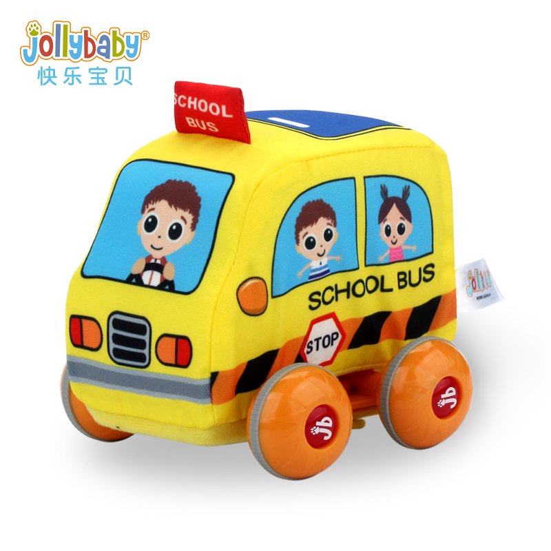 Jollybaby Police Cars Baby Mini Toy Soft Vehicles Pull-Back Racing Baby Plush Stuffed Car Toys for Children Kids