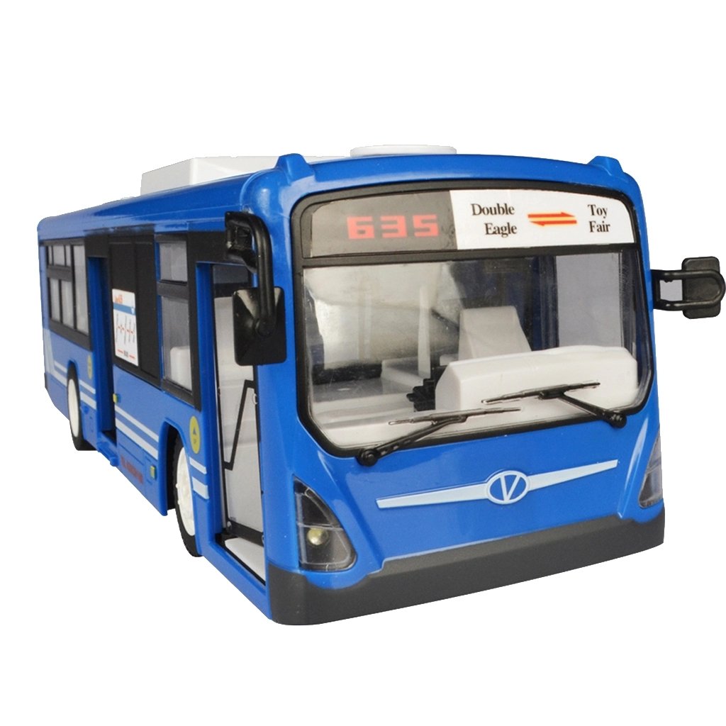 Chic E635-003 RC Car Realistic Sound Light/One-button Remote Controlled City Bus From Double E Toys for Kids Christmas Gift