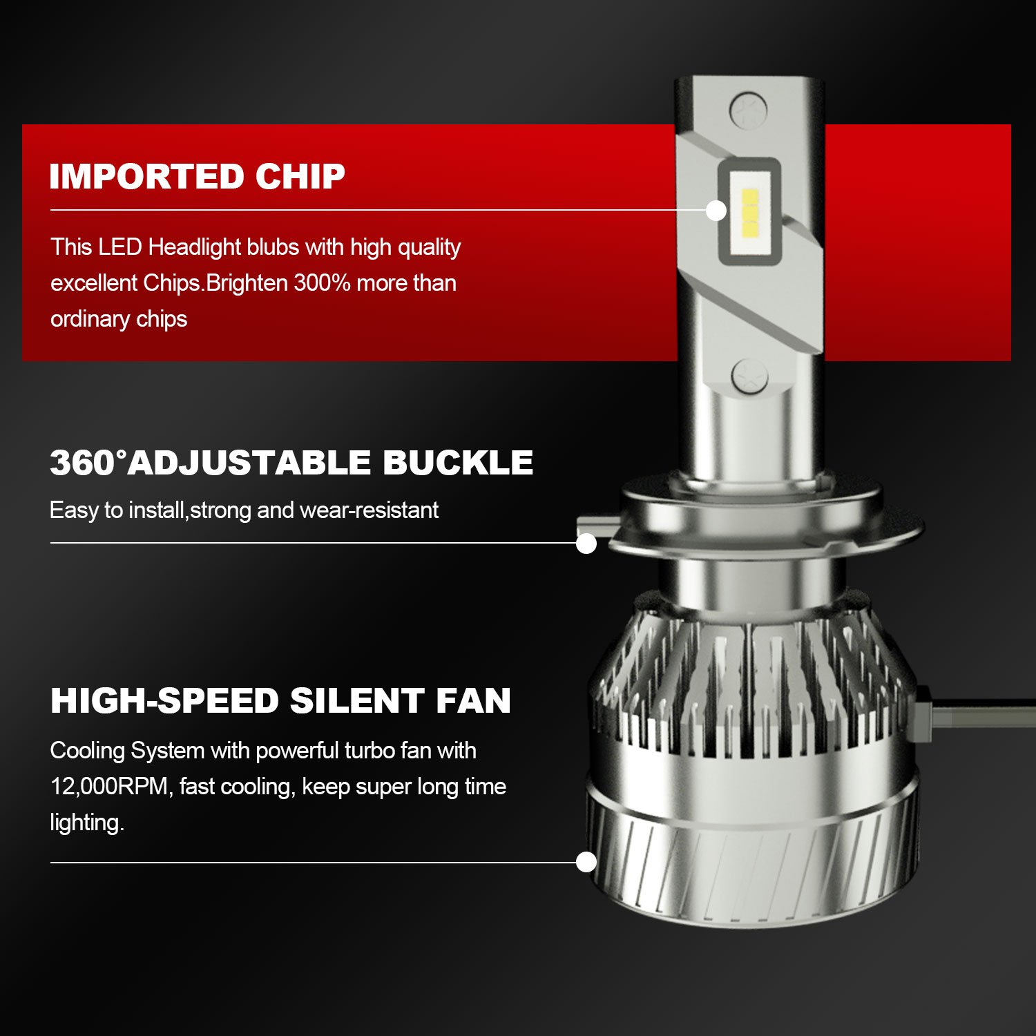 Hot Sale 72w 6000k H4 Led Car Light Bulb Mini H3 H11 9005 9006 H7 Super Bright Car Dual Led Headlight Bulb H1