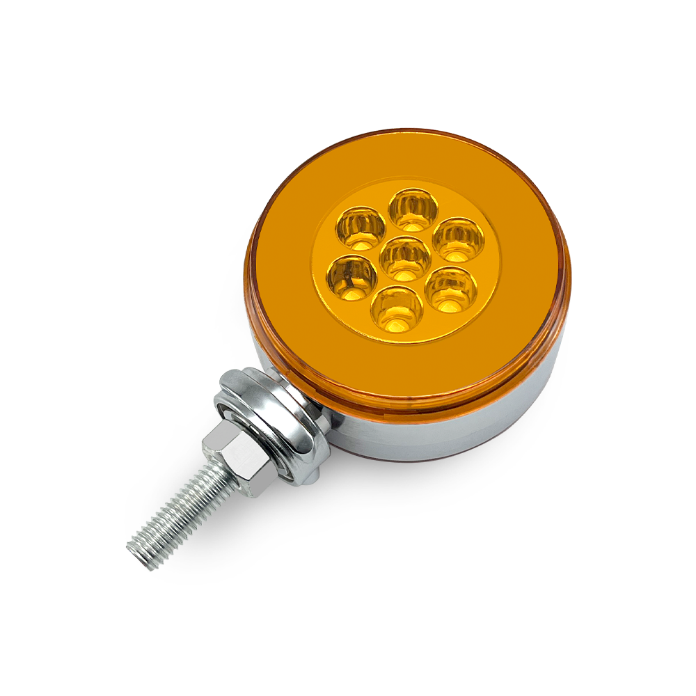 Hot sale Red Amber 3-inch Round Double Face Truck LED Side Lights Dual Color Strobe Bus Lights