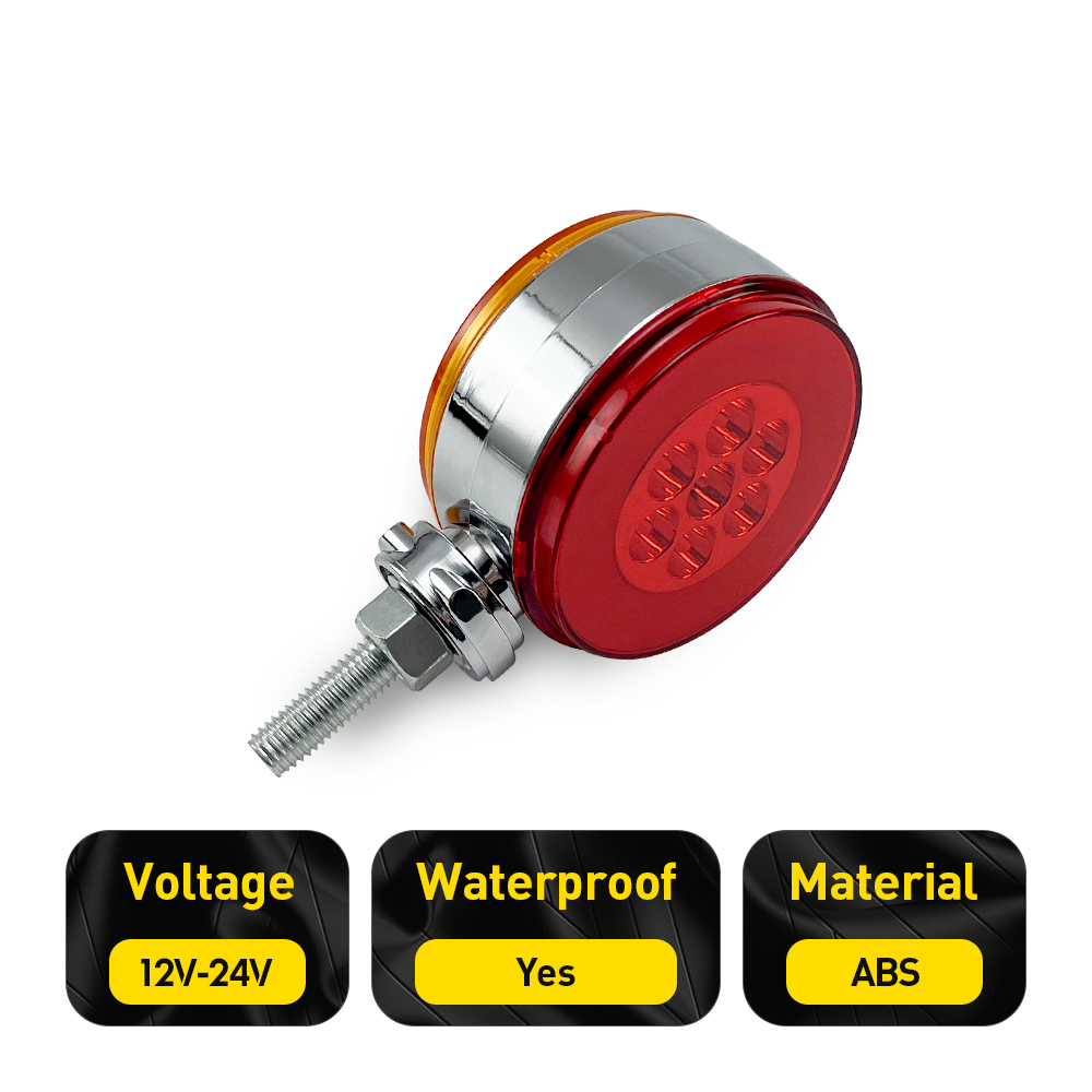 Hot sale Red Amber 3-inch Round Double Face Truck LED Side Lights Dual Color Strobe Bus Lights