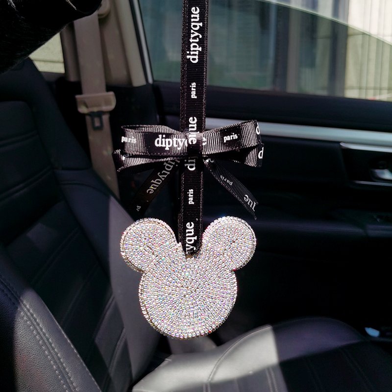 Cartoon Headcar Pendant in Car Pendant Rearview Mirror Net Red Car Decoration Inlaid with Diamond Creativity