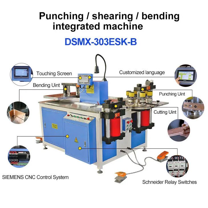 The New Hydraulic Busbar Cutting Punching Bending Machine Cnc Busbar Machine Bus Bar Bender Press Brake for Bussbar