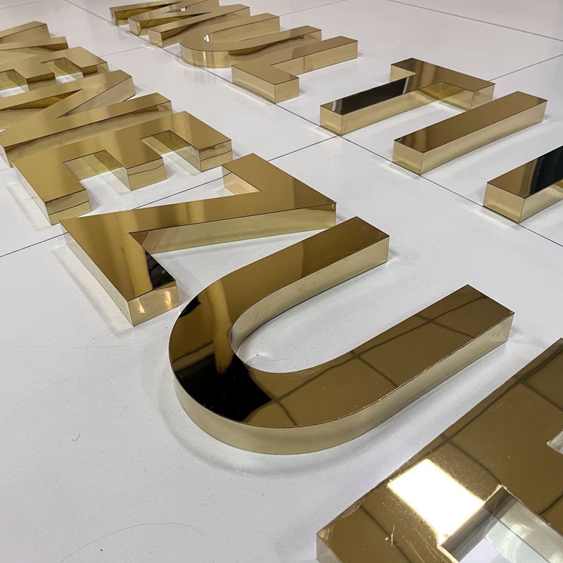 Metal Wall Decor Metal Sign Gold Signs Alphabet Letters 3d Business Custom Acrylic 1 Set Small Logo Metal Store Display Sign