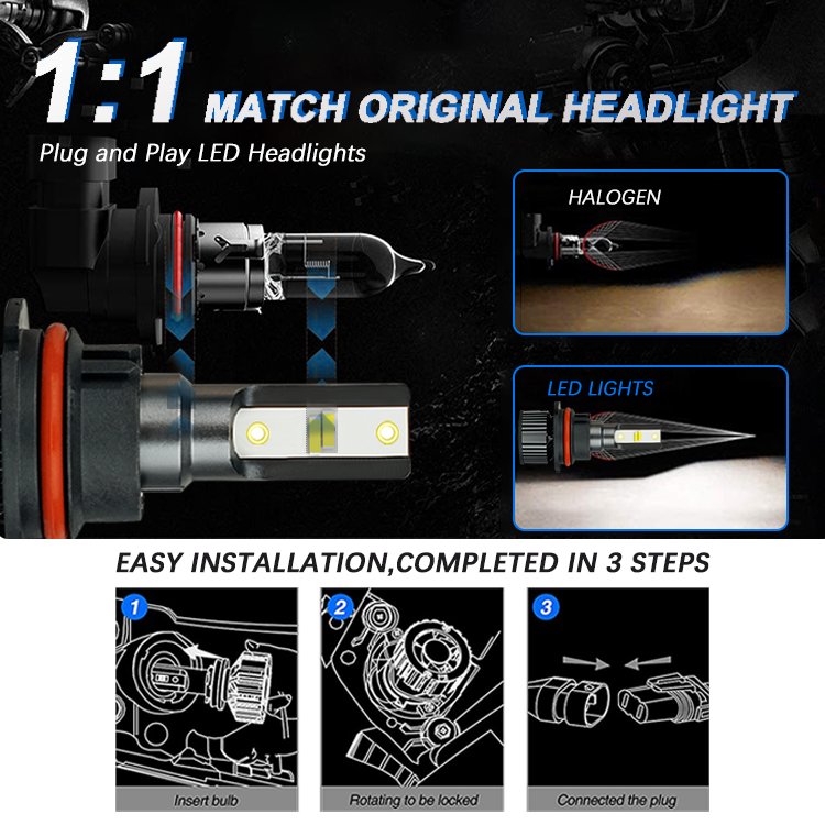 Cheap Headlamp Bulb Big Chip 50W H4 9004 9005 9007 Head Accessory for Car Interior Led Light Led Headlights