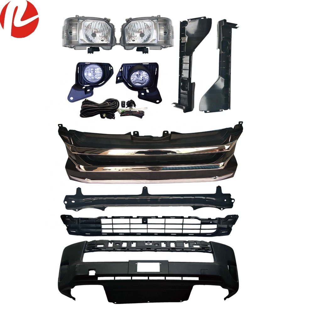 Hiace commuter Quantum Bus Van KDH 200 2014 2018 1695 Face Conversion Bumper Grille Head Tail Fog Light Body Kit