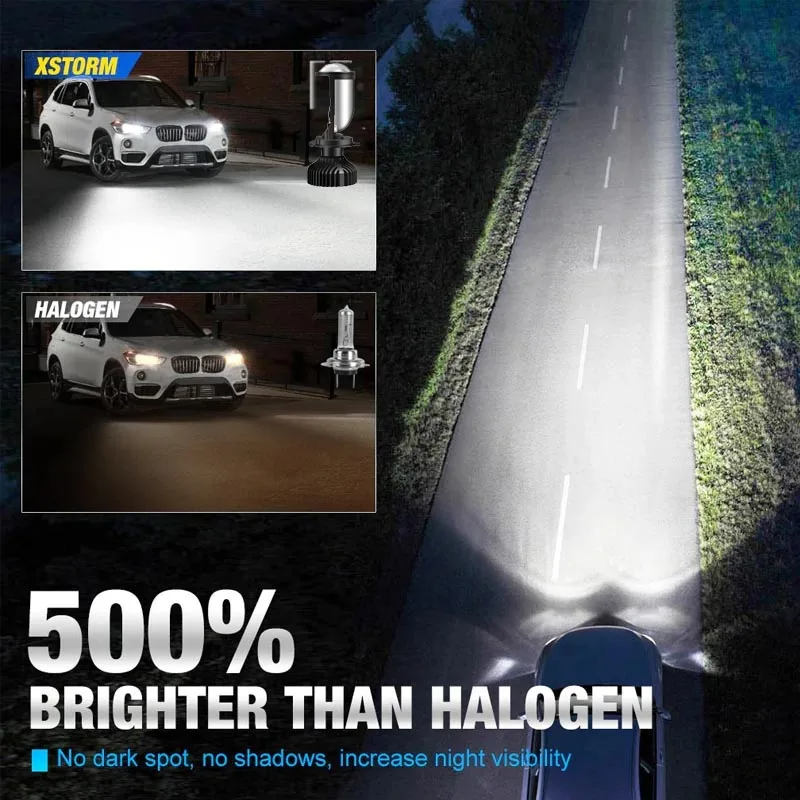 Popular High Beam Low Beam 30000LM Car Y6 H4 Mini Bi-led Projector Lens LED Headlights H1 H4 H7 H11 Bulb Projector Headlight