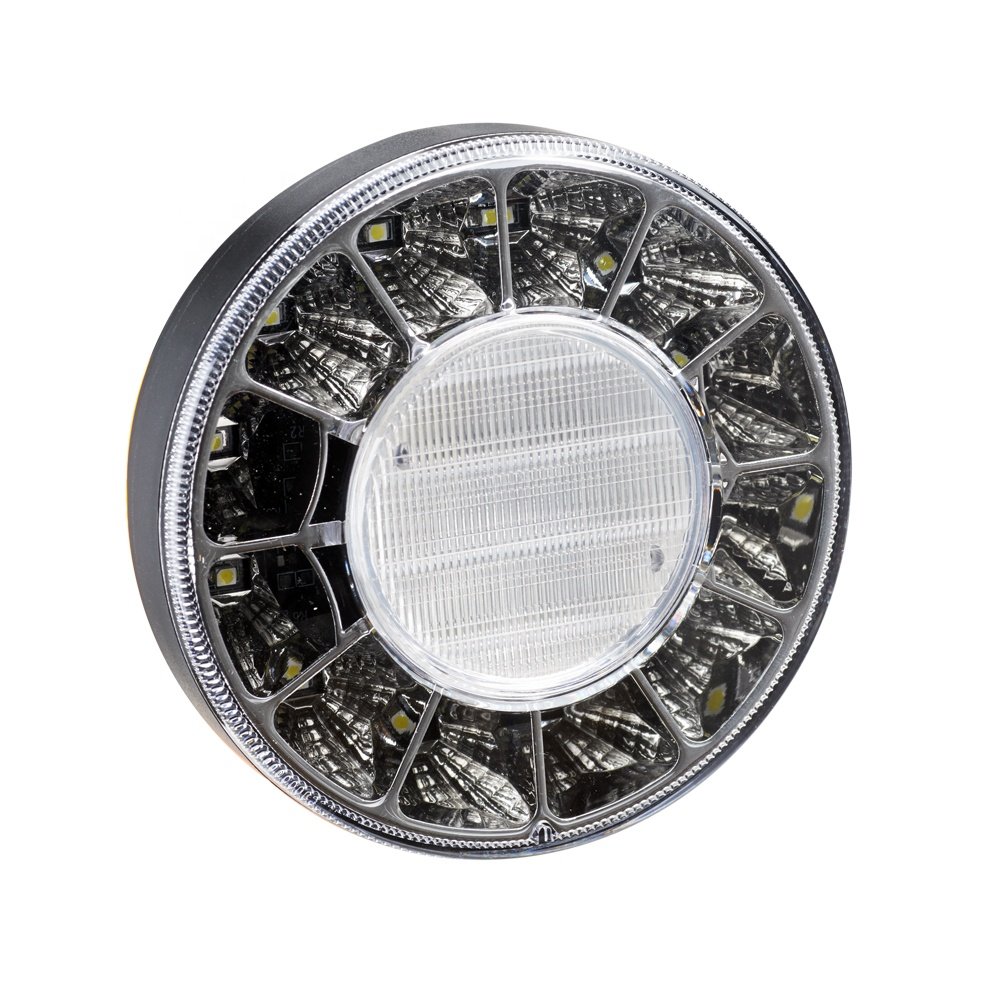IP67 4.5 Inch Round 10-30V LED Indicator Stop Tail Reverse Signal Lights LED Rear Light for Bus Coach Forklift Truck