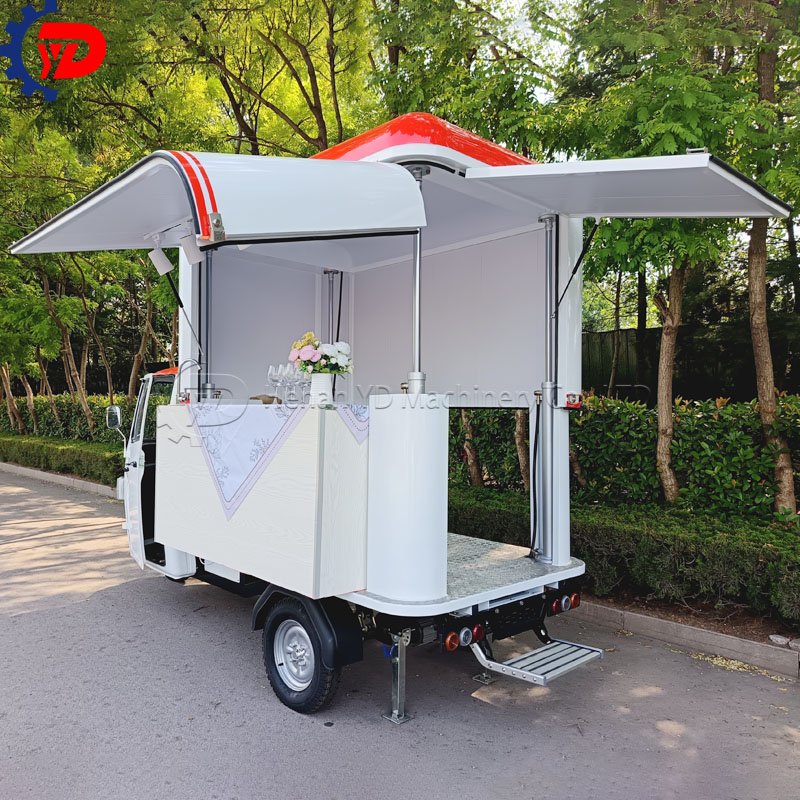 2024 Mobile Food Truck 3 Wheel Motorcycle Electric Can Be Custom Pizza Food and Snack and Ice Cream or Coffee Wheat Taco Frances
