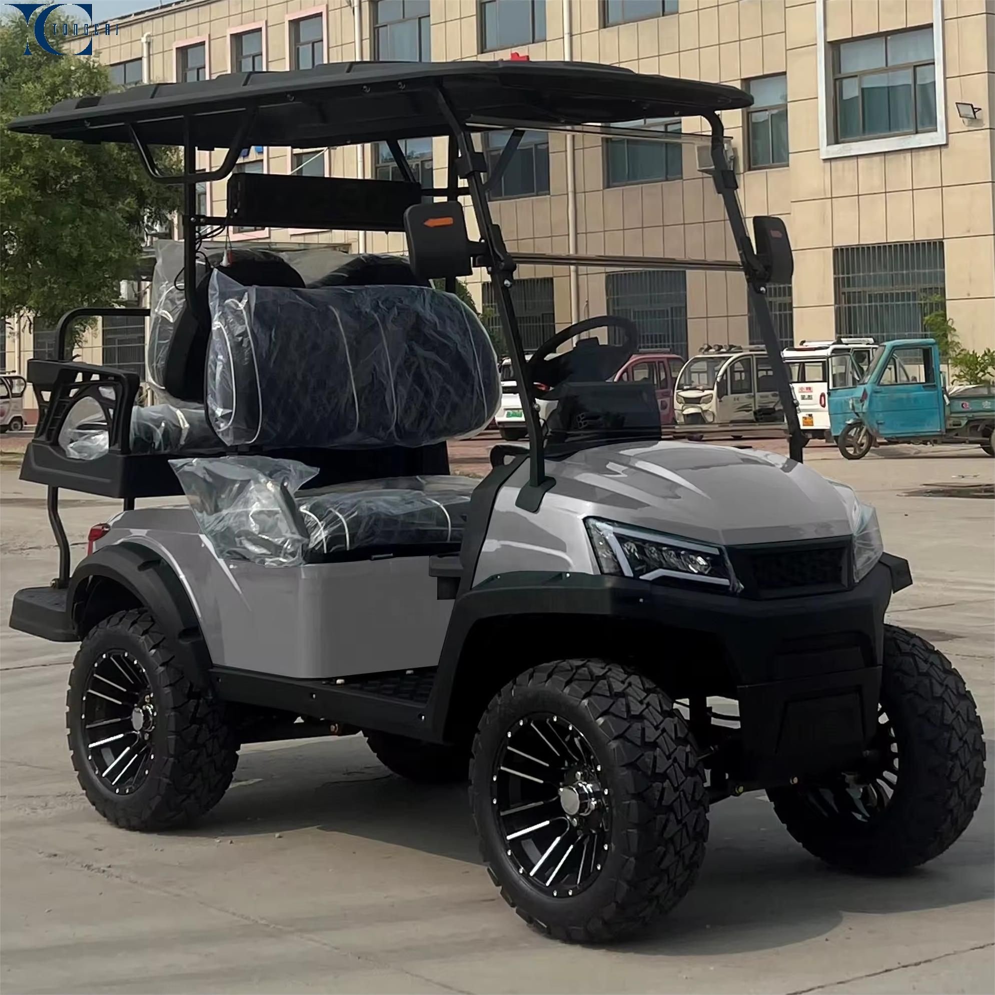 Tong Cai New Design 4Seat Off Road Powerful Motors Parts 2+2 Bus 48v 60v 72v Luxury Mini Carts Electric Golf Cart for Sale