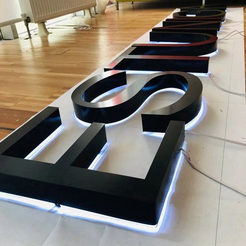 Winbo Custom Led Backlit Letters Stainless Steel Letter Business Logo Sign 3d Led Sign Light Aluminium Channel Letter for Shop