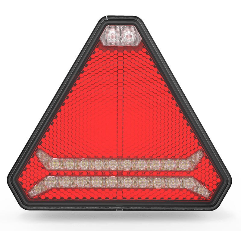 Emark LED Combined Triangles Truck Tail Light Kit Screw Mounting 12V 24V Rear Position Indicator Fog Brake Lights and Reflector