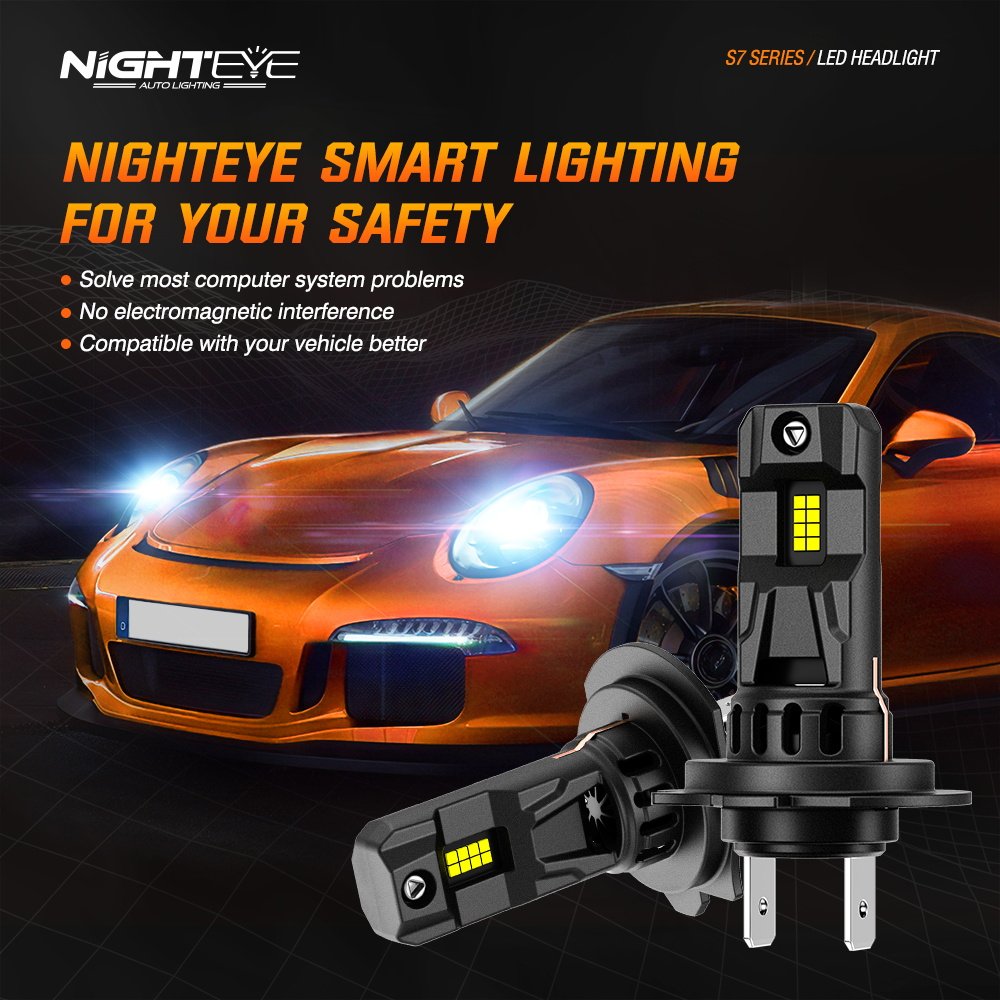 Nighteye Car Led H4 H7 20000lm 6500K H11 70W 9005 9006 Led Auto Accessories 9005 Led Headlight Bulbs