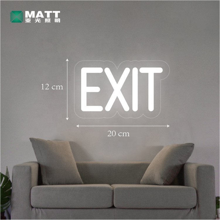 Emergency Exit Neon Sign Building Instruction Led Light USB Types Room Wall Decorations