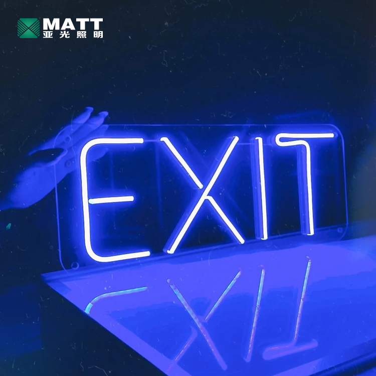 Emergency Exit Neon Sign Building Instruction Led Light USB Types Room Wall Decorations