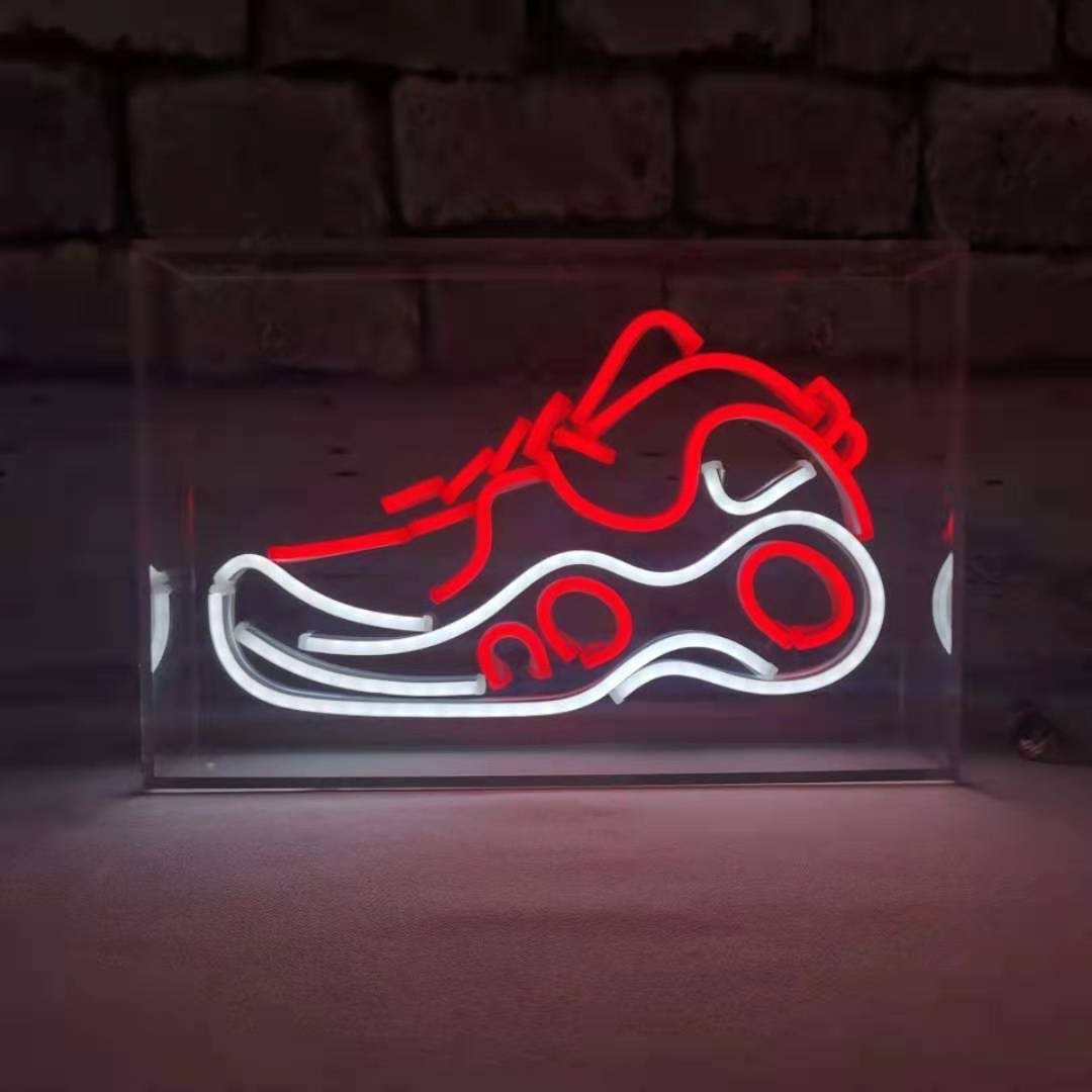 Hot Sale Sneakers Shape Neon Light Festival Creative Gift 12V Advertising Decoration Light for Shop Bedroom Neon Sign Custom