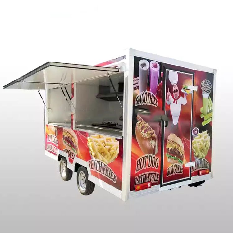 Fully Equipped Ice Cream Retro Food Truck Trailer High Quality Fast Food Trailer China Mobile Street Food Cart