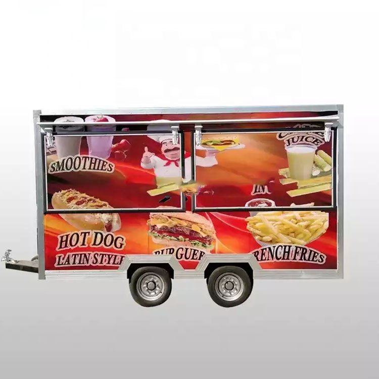 Fully Equipped Ice Cream Retro Food Truck Trailer High Quality Fast Food Trailer China Mobile Street Food Cart