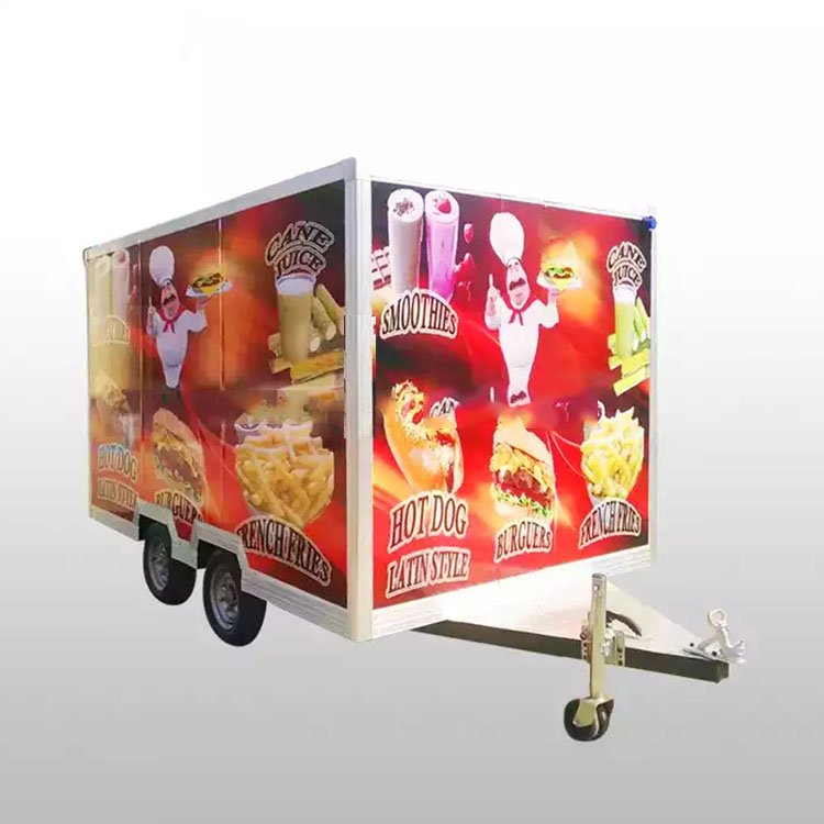 Fully Equipped Ice Cream Retro Food Truck Trailer High Quality Fast Food Trailer China Mobile Street Food Cart