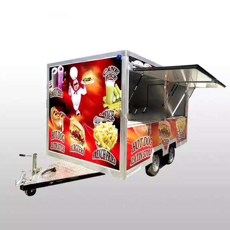 Fully Equipped Ice Cream Retro Food Truck Trailer High Quality Fast Food Trailer China Mobile Street Food Cart