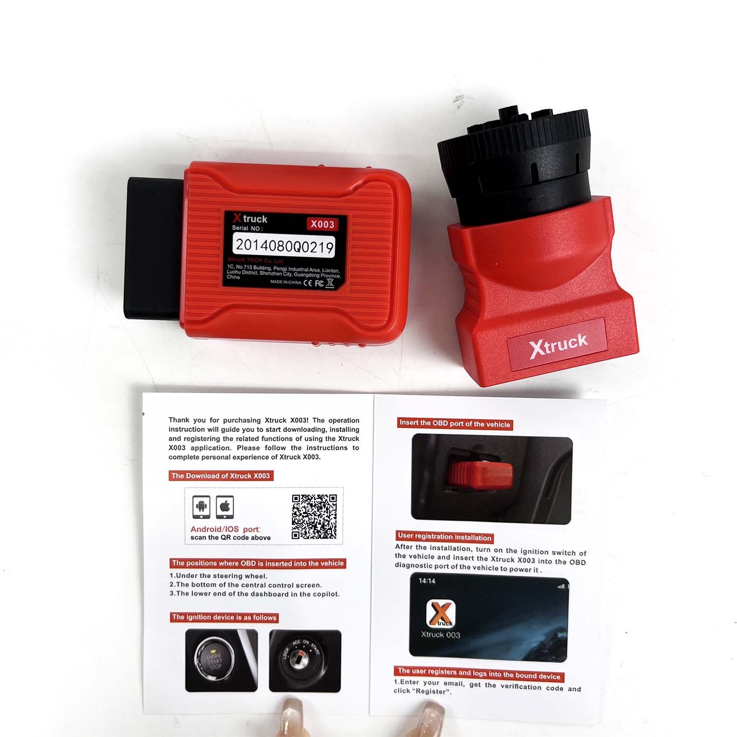 X Truck X003 BT OBD2 Scanner Truck Diagnostic Tool Check Engine Code Reader for v -O- lv O & Cummns& Scana