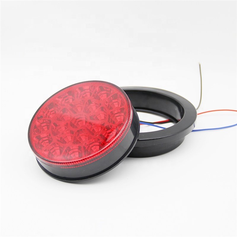 High Brightness 21LED 4" Round Tail Light Indicator Lamp 12V 24V Fog Lamp Brake Stop Turn Signal Light for Truck Car RV Trailer
