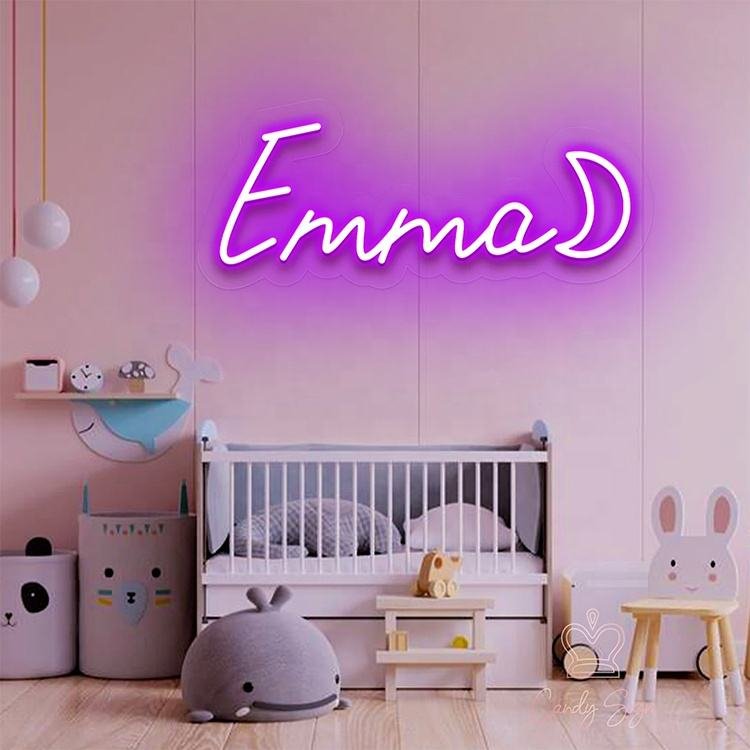 Free Design No MOQ Custom Led Light Neon Sign Led Custom Neon Name Light up Sign for Kids Bedroom Decoration