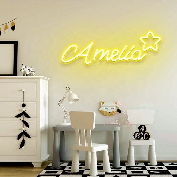 Free Design No MOQ Custom Led Light Neon Sign Led Custom Neon Name Light up Sign for Kids Bedroom Decoration