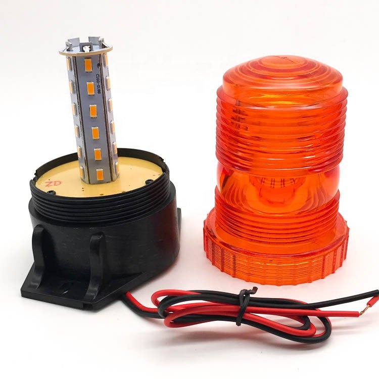 12V 30V red blue amber white LED flashing construction truck school bus magnetic strobe warning beacon light