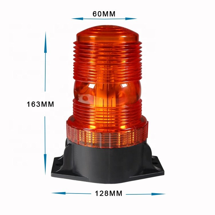 12V 30V red blue amber white LED flashing construction truck school bus magnetic strobe warning beacon light