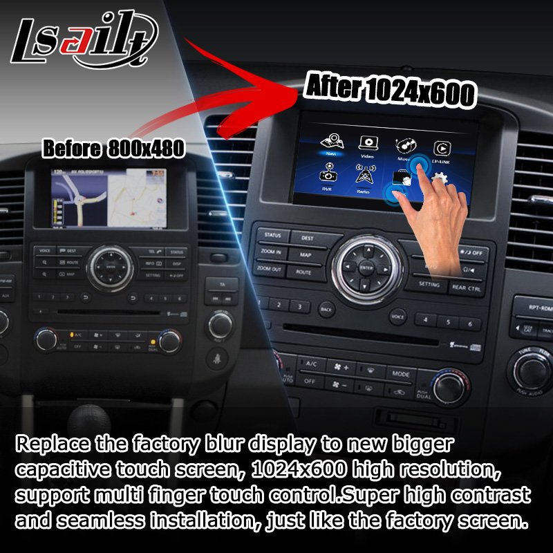 Android CP AA Screen 7 Inches Upgrade for Nissan Pathfinder R51 08IT IT08 2008-2013 with GPS Navi Wireless Auto by Lsailt 4+64GB