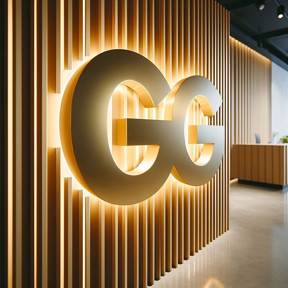 Custom Outdoor Real Estate Frames Restaurant Signage Vintage Metal Letters and Numbers Stainless Steel Backlit Sign