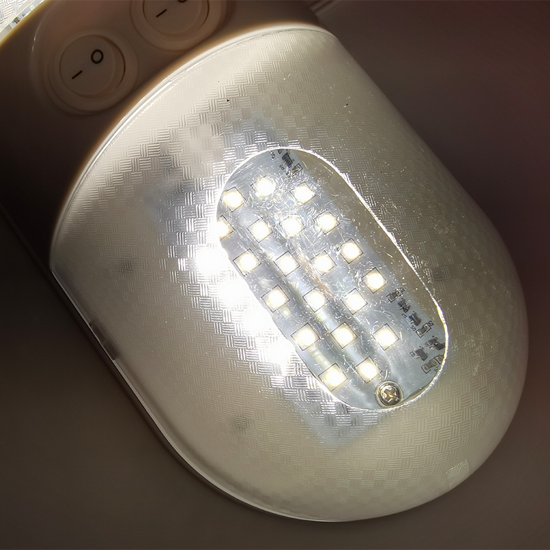 LEIHAO 12V 24V 48 LED Bright RV Ceiling Dome Interior Camper Trailer Bus Parts Light