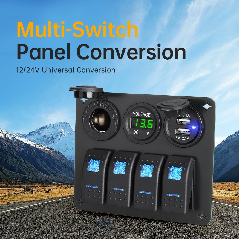 Wholesale Custom 24v 12v Usb Socket Switch Panel Marine Rocker Switch Waterproof for Bus Boat Marine Atv
