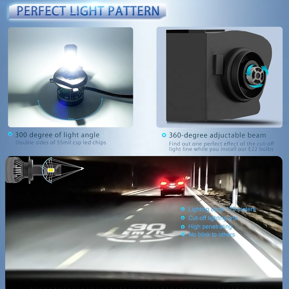H11 90W High Lumen LED Car Lights 18000lm Aluminum Fan Cooling System Models E22 9005 9006 H11 H7 H4 H13 H9 H8 H3 OE No. H1
