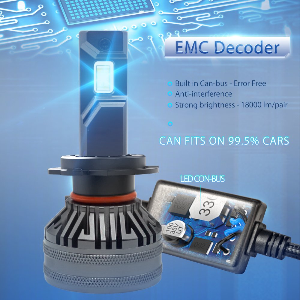 H11 90W High Lumen LED Car Lights 18000lm Aluminum Fan Cooling System Models E22 9005 9006 H11 H7 H4 H13 H9 H8 H3 OE No. H1